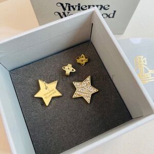 Vivienne Westwood Gold Star crystal Stud Earrings